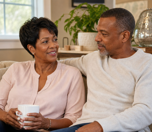 Is the Honeymoon Phase a Myth? What Lasting Love Needs Mature couple sharing a relaxed affectionate moment at home